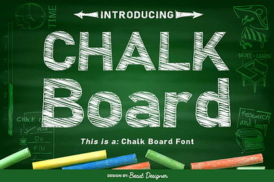 CHALKBOARD FONT By Beast Designer chalkboard display font