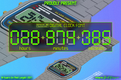 DIGITAL CLOCK FONT By Beast Designer numerical digital display font