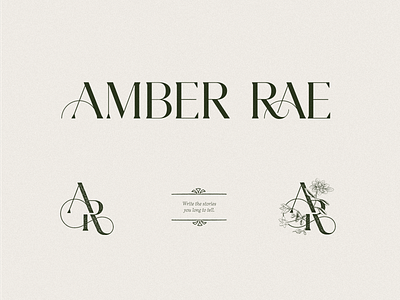 Amber Rae branding design engraving icon identity literary logo monogram romantic typography