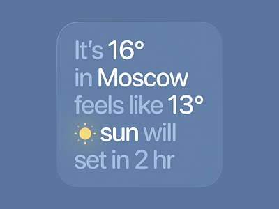 Weather iOS Widget mobile prediction sun ui ux weather widget