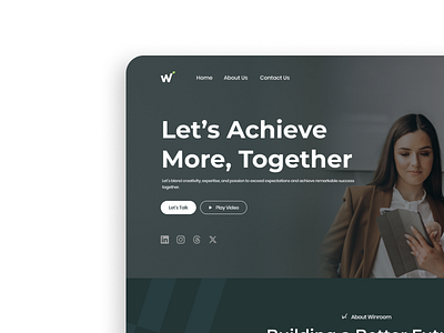 Consulting Website UI Design - Landing Page business consultant consultance website dark theme dark website green homepage landing page modern ui ui website