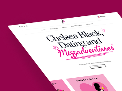 Dating Blog Concept Design blog website dating dating website homepage landing page pink website