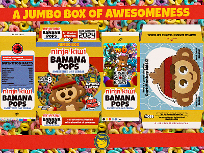 Ninja Kiwi Cereal Box of Awesomeness branding design fun graphic design illustration logo