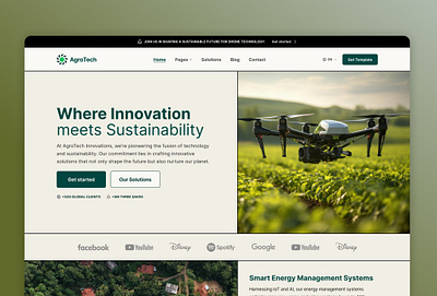 AgroTech — Startup Agricultural Framer Template agricultural desktop drone framer framer template landing page responsive template