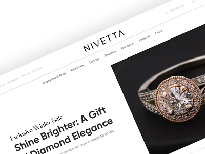 Jewelry Store Website Design concept design ecommerce jewelry jewelry website landing page minimal design modern design online store ui website