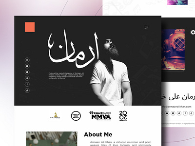 Singer Portfolio Design artish portfolio singer ui web design web ui website design