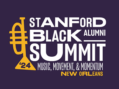 Stanford Black Alumni Summit Logo Design black alumni branding illustrated illustration logo music new orleans stanford trumpet