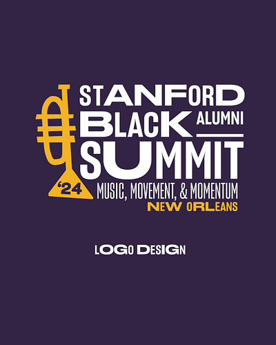 Stanford Black Alumni Summit Logo Design black alumni branding illustrated illustration logo music new orleans stanford trumpet