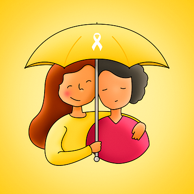Yellow September cartoon character character digital illustration digital painting illustration umbrella yellow september