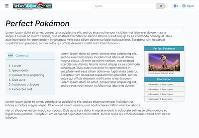 Pokémon Website Design website design