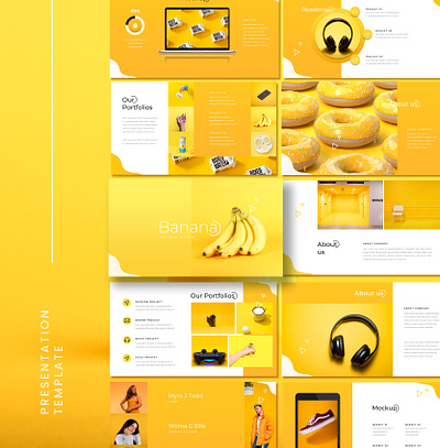 Presentation Template banana infographic template