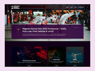 Dance Competition Website dance website website ui