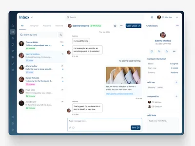 Chathink - Conversation messages card chat chat dashboard clean conversation dashboard design inbox inbox dashboard mesangger message online rom chat ui uiux ux