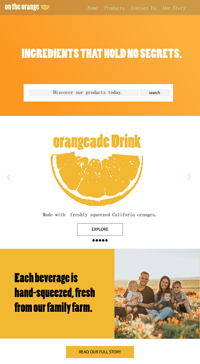 On The Orange Website Mockup + Logo design digital graphic design layout logo typography ui ux