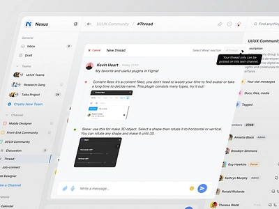 Create New Thread cansaas chat clean conversation dashboard desktop message minimal product design saas thread threads ui