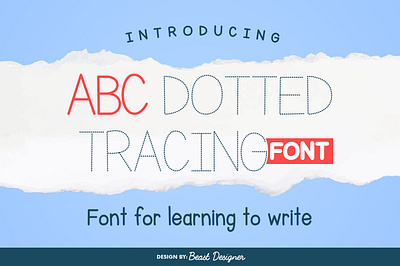ABC Dotted Tracing Font By Beast Designer alphabet letter tracing font