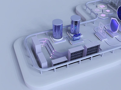 3D Data illustration (part1) 3d 3ddesign 3drendering big data bigdata circuit board clean concept datacenter enterprise graphic design illustration laboratory new platform product design series system update