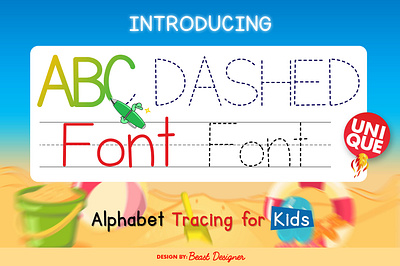 ABC Dashed Tracing Font By Beast Designer tracing worksheet font