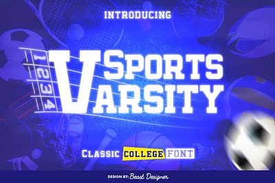 Sports Varsity FONT By Beast Designer sports jersey typeface