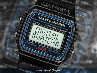 Digital Watch Font By Beast Designer numerical digital display font
