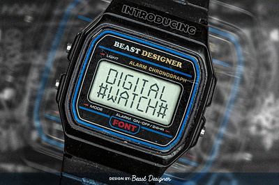 Digital Watch Font By Beast Designer numerical digital display font