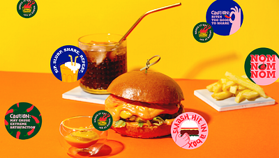 Perilicious - Restaurant Branding & Packaging branding burger fast food packaging restaurant sticker