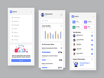 UTILITY - Team Management - Dashboard app branding design graphic design health illustration logo ui ux vector