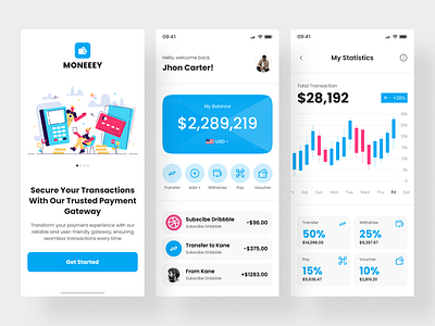 MONEEEY - Payment Gateway ~ Mobile Apps app branding design graphic design health illustration logo ui ux vector