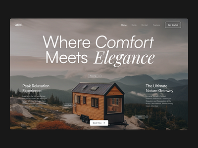 Homestay Website - Crib airbnb chill design hero section hotel layout modern staycation typography ui user interface ux web design website
