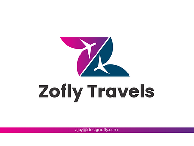 Zofly Travels Logo | Fly Logo Design | DesignoFly brand identity designofly tours and travels travel brand logos travel logo design maker zetta zofly