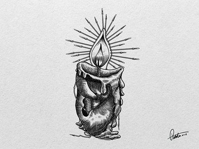 Candle! blackandwhite candles creative illustration ink line art no noise pollution