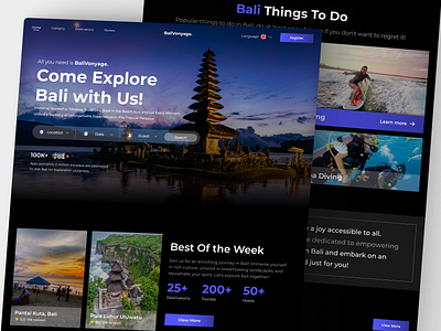 BaliVonyage. - Travel Guide Landing Page design landingpage travel travelguide ui website