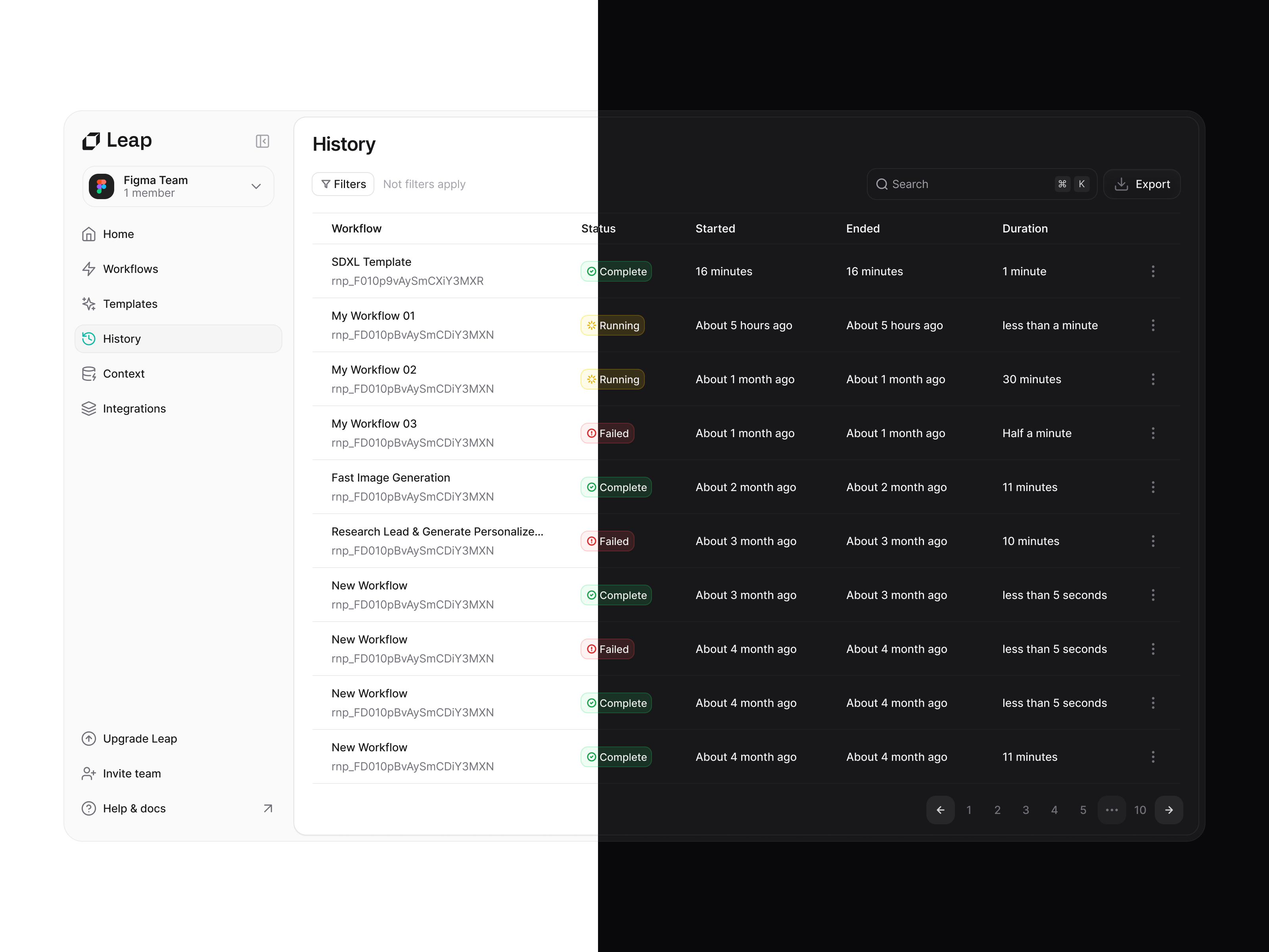 Table Dashboard ai ai automation dark mode data database design systeam marketing sales table tables
