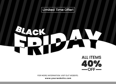 Black Friday Super sale with awesome Black Friday Text 40 off banner black branding design friday graphic design illustration logo offer sale typography