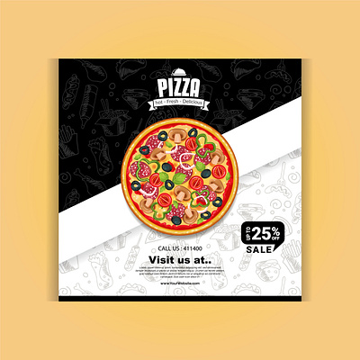 Colorful tasty pizza flyer banner branding design flayer graphic design hot sale logo pizza sale typography vector
