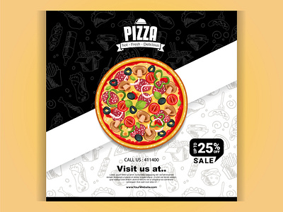 Colorful tasty pizza flyer banner branding design flayer graphic design hot sale logo pizza sale typography vector