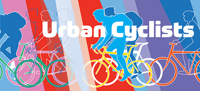 Urban Cyclists adobe illustrator bicycle city cyclists graphic arts illustration poster