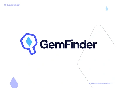 GemFinder Logo Concept brand design brand identity branding design finder gem logo magnify magnifying glass minimal modern logo security treasure