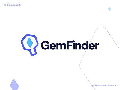 GemFinder Logo Concept brand design brand identity branding design finder gem logo magnify magnifying glass minimal modern logo security treasure
