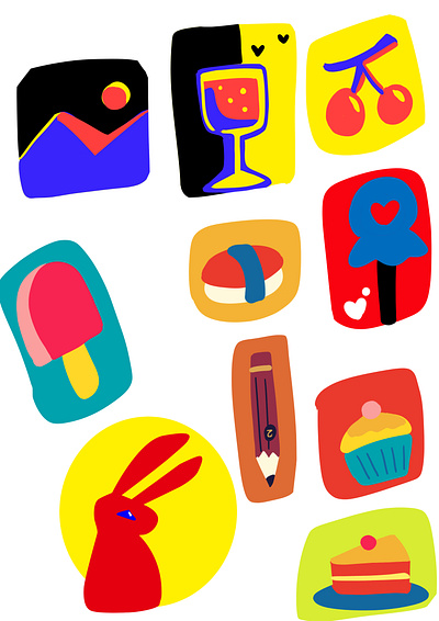 icon design & color study portfolio branding graphic design logo