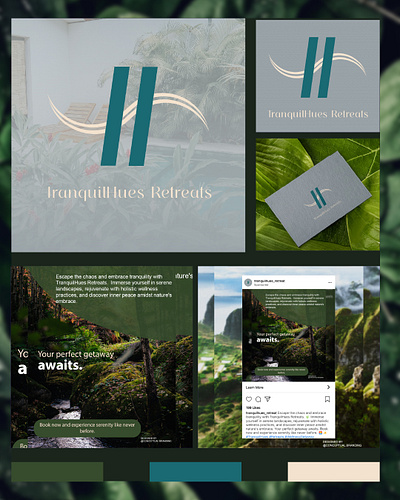 TranquilHues Retreats 3d animation branding graphic design logo ui