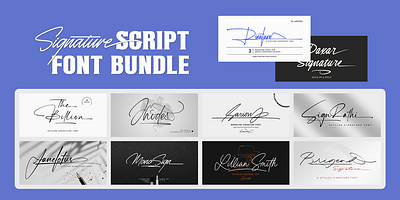 Signature Script Font Bundle branding bundle creative design fonts graphic design lettering logo typeface typography