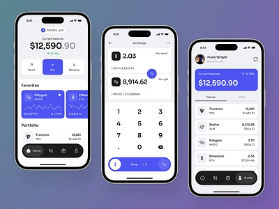 Crypto Wallet Mobile App app app design crypto crypto wallet design mobile ui wallet