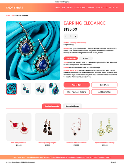 Jewelry Website Product Page Design ecommerce product page ecommerce website design jewelry website jewelry website design jewelry website product page ui design