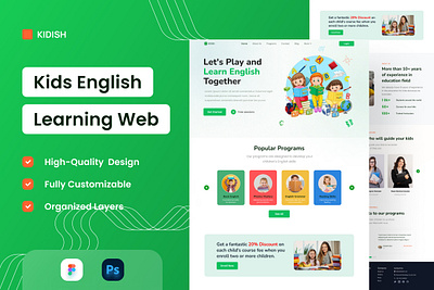 Kids Enlish Learning Web children online learning children web edu web education english english learning web kid kids education kids learning ui ux website