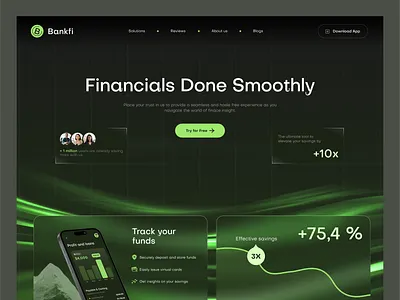 Bankfi Website bank website banking website finance website fintech fintech website landing page ui ui ux user interface web design web ui web ui ux website website ui