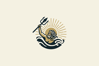The Neptune Logo branding elegant graphic design logo simple vintage