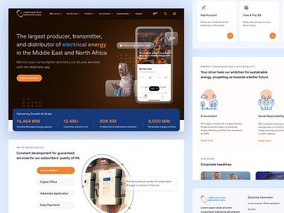 Website Design for an Energy company glassmorphism middle east ui utilities
