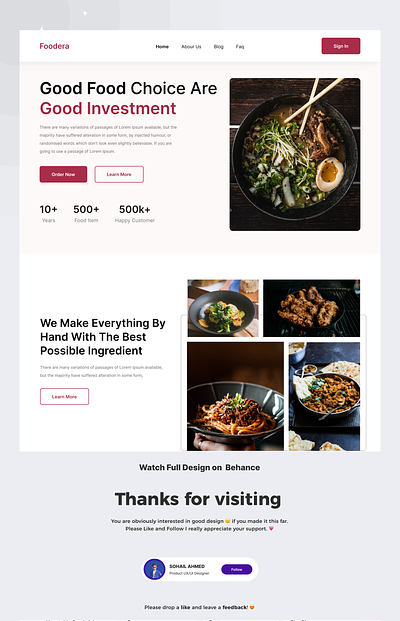 Food Web Design design figma food ui web web design website website design