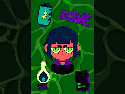 Toxic Love 💚 2d animation cute gaslight gif illustration jelous love motion graphics sticker toxic toxicity vampire vector